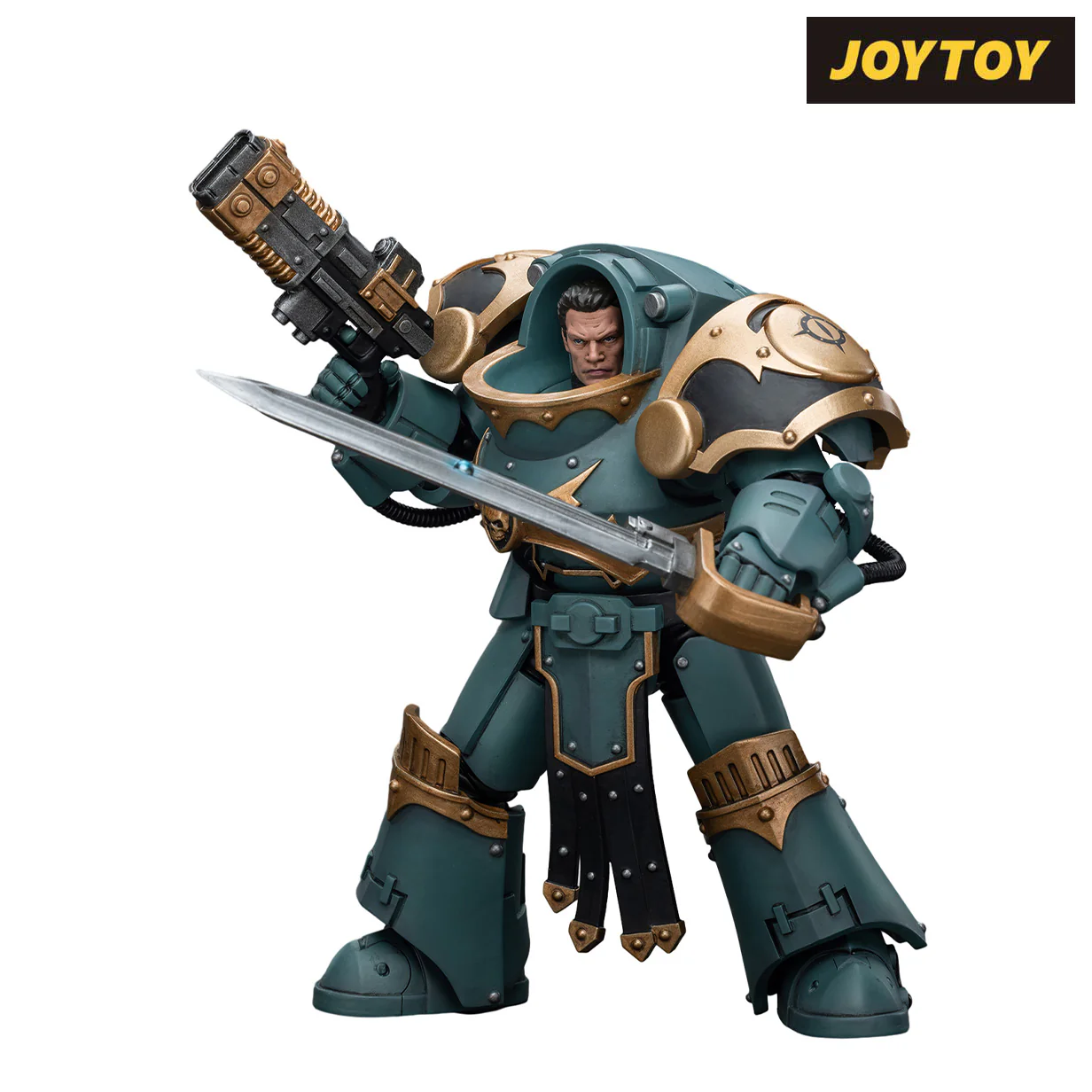 JoyToy Warhammer The Horus Heresy Action Figure - Sons of Horus Tartaros Terminator Squad Sergeant with Volkite Charger and Power Sword (1/18 Scale) Preorder - Image 6
