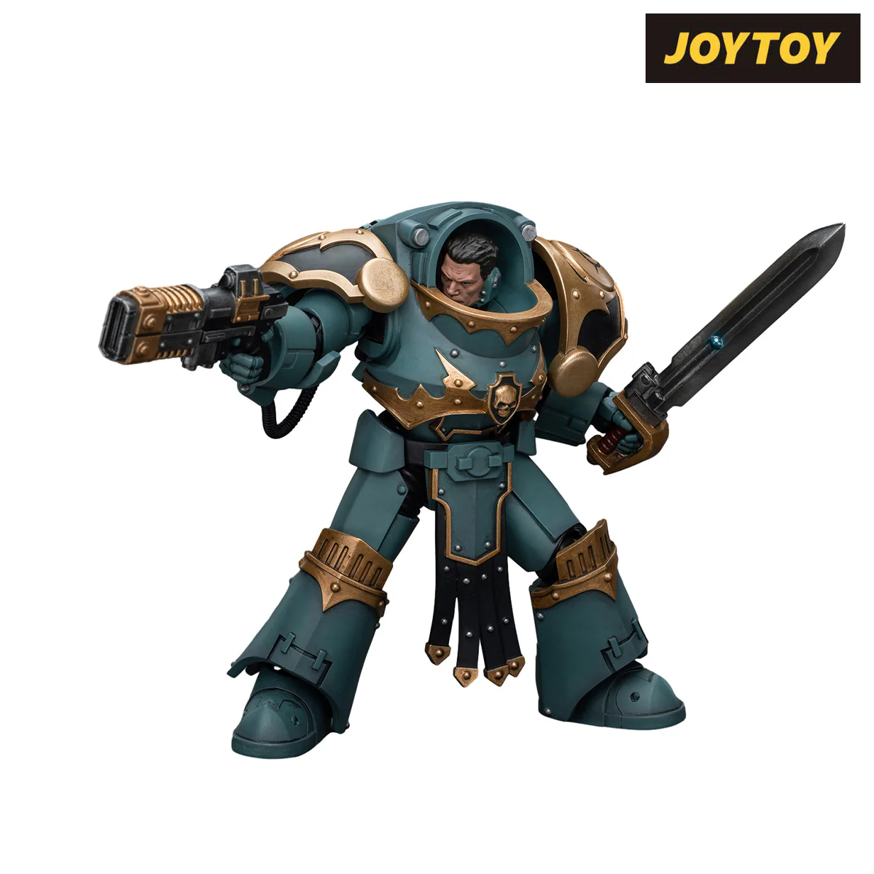 JoyToy Warhammer The Horus Heresy Action Figure - Sons of Horus Tartaros Terminator Squad Sergeant with Volkite Charger and Power Sword (1/18 Scale) Preorder - Image 7